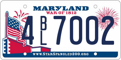 MD license plate 4BL7002