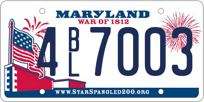MD license plate 4BL7003