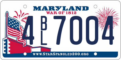 MD license plate 4BL7004