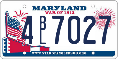 MD license plate 4BL7027