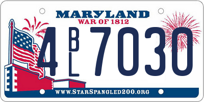 MD license plate 4BL7030