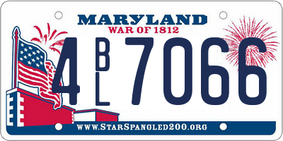 MD license plate 4BL7066