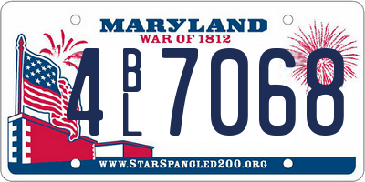 MD license plate 4BL7068