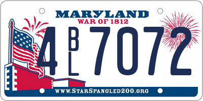 MD license plate 4BL7072