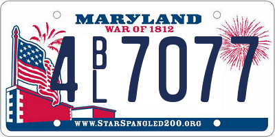 MD license plate 4BL7077