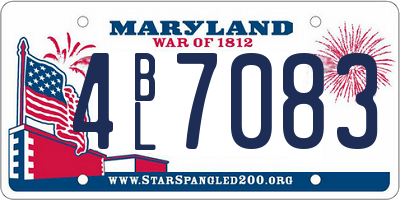 MD license plate 4BL7083