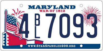 MD license plate 4BL7093