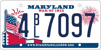 MD license plate 4BL7097