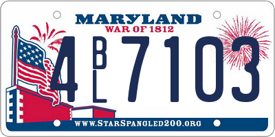 MD license plate 4BL7103