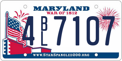 MD license plate 4BL7107