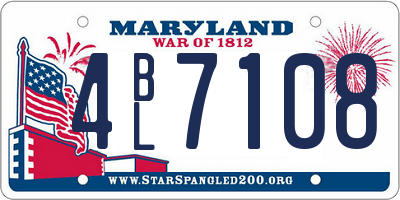 MD license plate 4BL7108