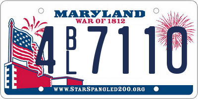 MD license plate 4BL7110