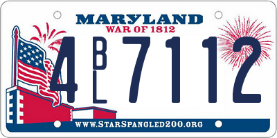 MD license plate 4BL7112