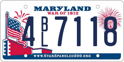 MD license plate 4BL7118