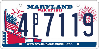 MD license plate 4BL7119