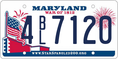 MD license plate 4BL7120