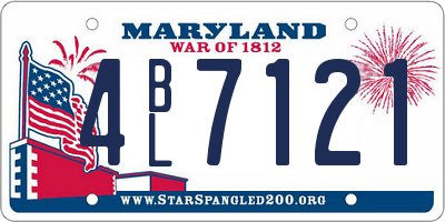 MD license plate 4BL7121