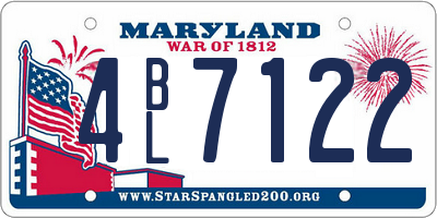 MD license plate 4BL7122