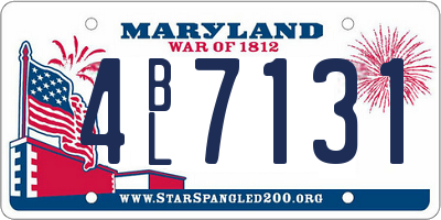 MD license plate 4BL7131