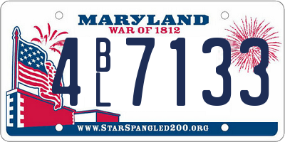 MD license plate 4BL7133
