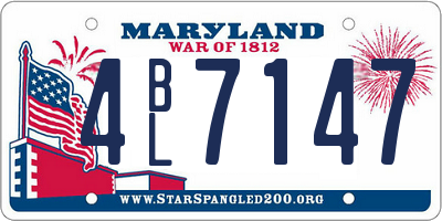 MD license plate 4BL7147