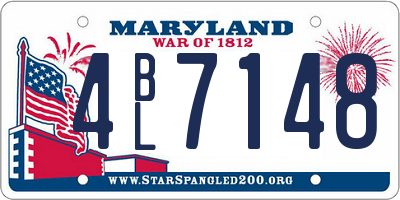 MD license plate 4BL7148