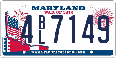 MD license plate 4BL7149