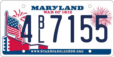 MD license plate 4BL7155
