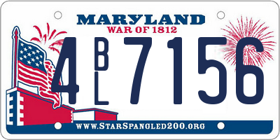 MD license plate 4BL7156