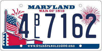 MD license plate 4BL7162