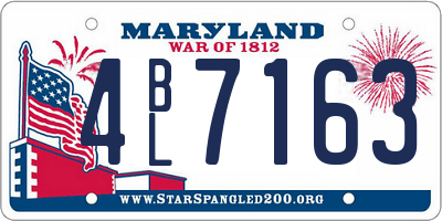 MD license plate 4BL7163