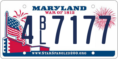 MD license plate 4BL7177
