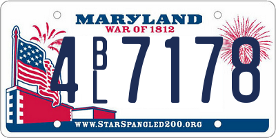 MD license plate 4BL7178