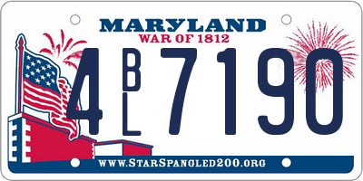 MD license plate 4BL7190