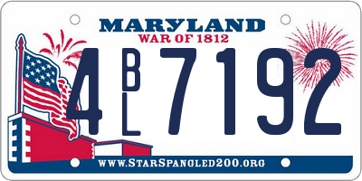 MD license plate 4BL7192