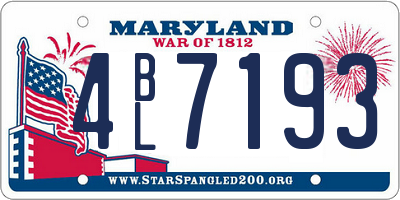 MD license plate 4BL7193