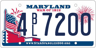 MD license plate 4BL7200