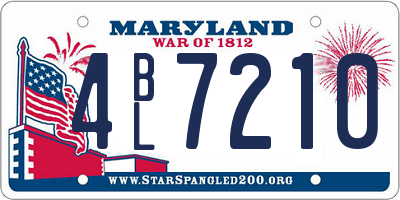MD license plate 4BL7210