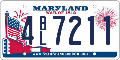 MD license plate 4BL7211