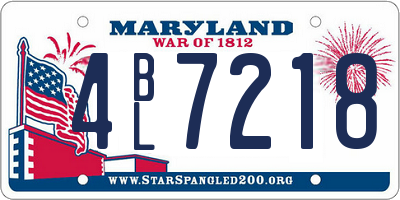 MD license plate 4BL7218