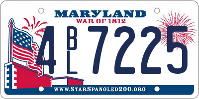 MD license plate 4BL7225