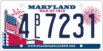 MD license plate 4BL7231