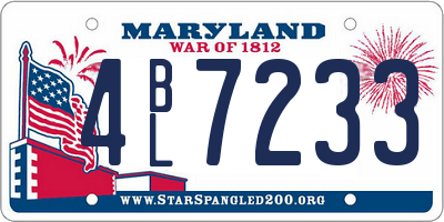MD license plate 4BL7233