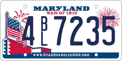 MD license plate 4BL7235