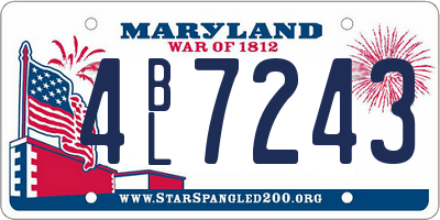 MD license plate 4BL7243