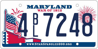 MD license plate 4BL7248