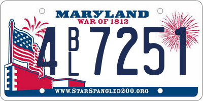 MD license plate 4BL7251