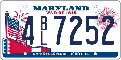 MD license plate 4BL7252