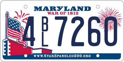 MD license plate 4BL7260
