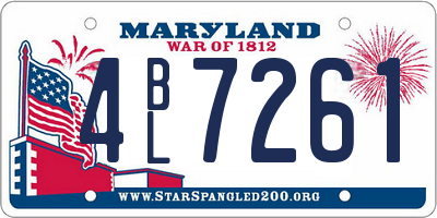 MD license plate 4BL7261